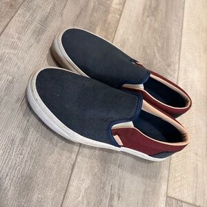 Vans Suede Blue and Maroon Slip on Shoes - 8.5